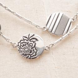 Pre Owned KENZO 120 CM Silver Beads Necklace
