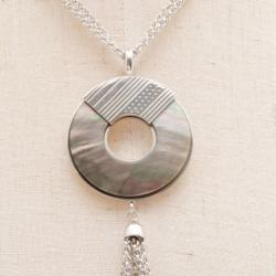 Pre Owned KENZO MOP Silver Necklace