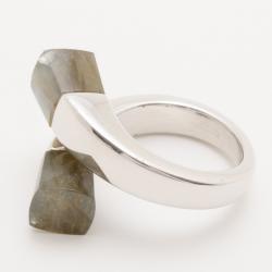 KENZO Kyoto Twist Labradorite Silver Ring Size 54