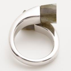 KENZO Kyoto Twist Labradorite Silver Ring Size 54