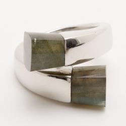 KENZO Kyoto Twist Labradorite Silver Ring Size 54