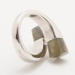 KENZO Kyoto Twist Labradorite Silver Ring Size 54