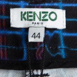 Pre Owned Kenzo Multicolor Printed Denim Straight Fit Jeans L