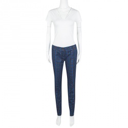 Kenzo Jungle Multicolor Irregular Check Printed Denim Jeans M