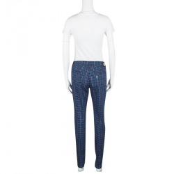 Kenzo Jungle Multicolor Irregular Check Printed Denim Jeans M
