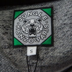 Pre Owned Kenzo Grey Knit Embroidered Tiger Motif Sweatshirt S