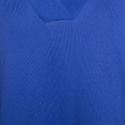 Pre Owned Kenzo Blue Knit Logo Print Sweatshirt Dress XL
