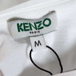 Pre Owned Kenzo White Tiger Print Cotton Crew Neck T-Shirt M