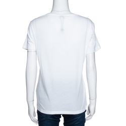 Pre Owned Kenzo White Tiger Print Cotton Crew Neck T-Shirt M