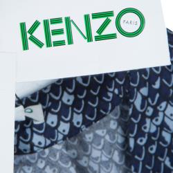 Pre Owned Kenzo Blue Printed Long Sleeve Top L
