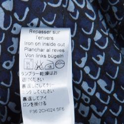 Pre Owned Kenzo Blue Printed Long Sleeve Top L