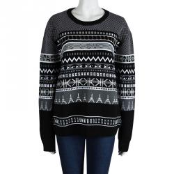 Pre Owned بلوفر كينزو صوف مطرز مخطط عيون XL