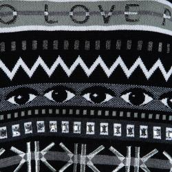 Pre Owned بلوفر كينزو صوف مطرز مخطط عيون XL