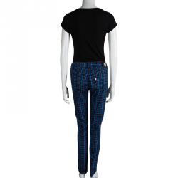 Pre Owned Kenzo Multicolor Printed Denim Straight Fit Jeans L