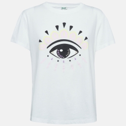 Eye Print Cotton Knit Neck T-Shirt