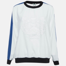 Embroidered Crepe Neck Sweatshirt