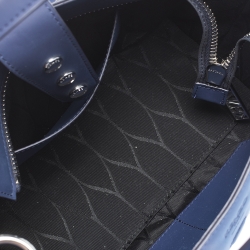 Pre Owned Kenzo Blue Marine Leather Mini Kalifornia Tote