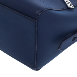 Pre Owned Kenzo Blue Marine Leather Mini Kalifornia Tote