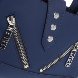 Pre Owned Kenzo Blue Marine Leather Mini Kalifornia Tote