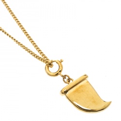 Pre Owned Kenzo Shark Tooth Gold Tone Pendant Necklace