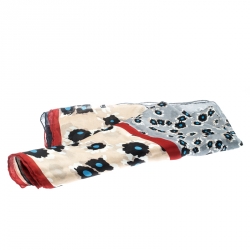 Pre Owned Kenzo Multicolor Floral Printed Silk Scarf 