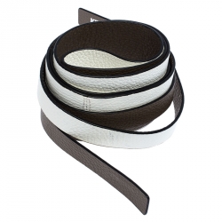 Pre Owned Kenzo White/Brown Leather Reversible Wrap Waist Belt