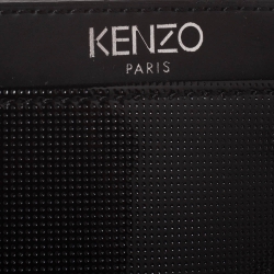 Pre Owned Kenzo Black Perforated Patent Leather Phone Bag