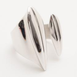 Pre Owned KENZO Leaves Silver Wrap Around Ring Size 56