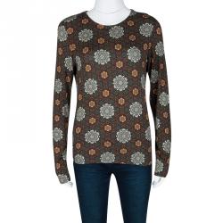 Pre Owned Kenzo Multicolor Printed Jersey Long Sleeve T-Shirt L