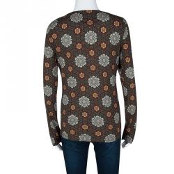 Pre Owned Kenzo Multicolor Printed Jersey Long Sleeve T-Shirt L