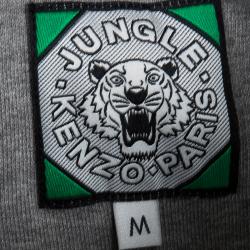 Pre Owned Kenzo Jungle Grey Embroidered Tiger Motif Sweatshirt M
