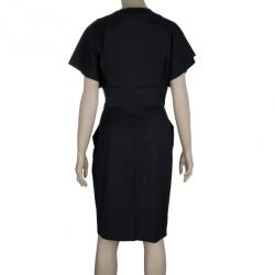 مملوكة مسبقًا Kenzo Black Wrap Front Dress L