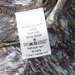 Kenzo Multicolor Scribble Printed Silk Jersey Wrap Shrug M