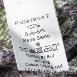 Pre Owned Kenzo Multicolor Scribble Printed Silk Jersey Waist Tie Detail Sleeveless Midi Dress M