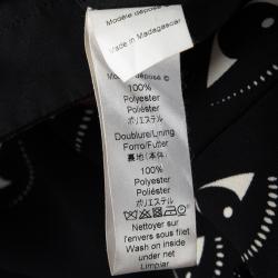 Pre Owned Kenzo Black Eye Print Long Sleeve Dress M