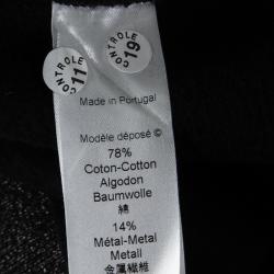 Pre Owned Kenzo Metallic Black Flocked Eiffel Tower Motif Sweatshirt M