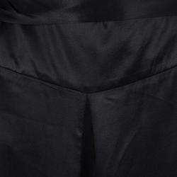 Pre Owned Kenzo Black High Waist Tie Detail Silk Maxi Skirt S