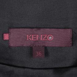 Pre Owned Kenzo Black High Waist Tie Detail Silk Maxi Skirt S