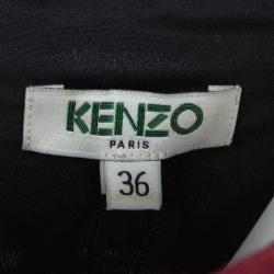 Pre Owned Kenzo Colorblock Draped Brocade Shadow Flowers Dress S