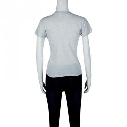 Pre Owned Kenzo Grey Eiffel Tower Print T-Shirt M