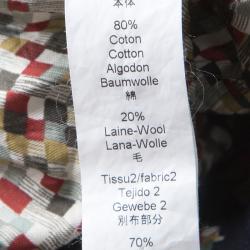 Pre Owned Kenzo Floral and Check Print Gathered Jersey Bow Detail Dress M