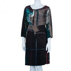 مملوكة مسبقًا Kenzo Printed Silk Shift Dress L