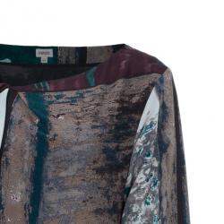 مملوكة مسبقًا Kenzo Printed Silk Shift Dress L