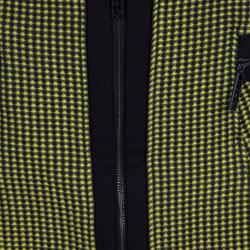 Pre Owned Kenzo Yellow and Black Textured Waffle Knit Zip Detail Mini Skirt M