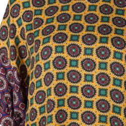 Pre Owned Kenzo Multicolor Printed Contrast Sleeve Detail Oversized Top M