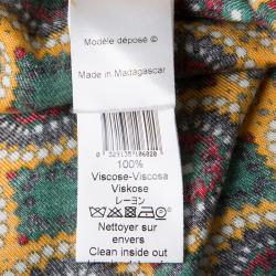 Pre Owned Kenzo Multicolor Printed Contrast Sleeve Detail Oversized Top M