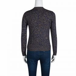 Pre Owned Kenzo Multicolor Intarsia Knit Logo Detail Sweater M