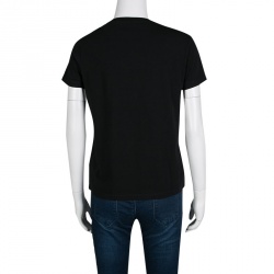 Pre Owned Kenzo Black Logo Print Cotton Short Sleeve T-Shirt S