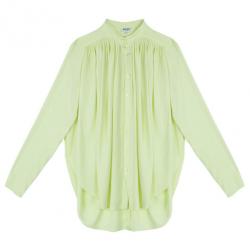 Pre Owned Kenzo Pleated Silk Yellow Top M