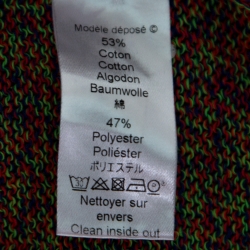 Pre Owned Kenzo Multicolor Neon Logo Applique Detail Cardigan XL